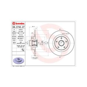 Rear Solid Brake Disc - 290mm Diameter