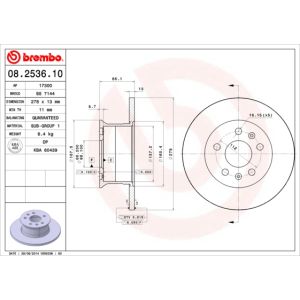 FRONT SOLID BRAKE DISC PAIR - 278MM DIAMETER