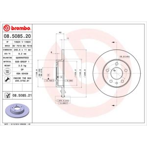 Rear Solid Brake Disc Pair Coated - 240mm Diameter