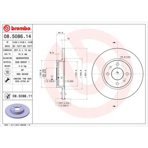 Front Solid Brake Disc Pair Coated - 257mm Diameter