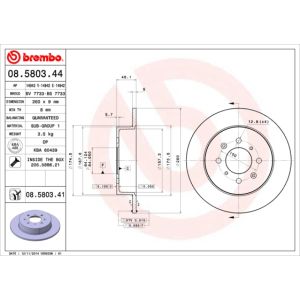 Rear Solid Brake Disc Pair Coated - 260mm Diameter