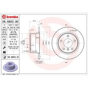 Rear Solid Brake Disc Pair Coated - 272mm Diameter