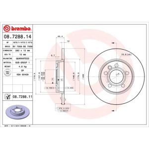 Rear Solid Brake Disc Pair Coated - 280mm Diameter