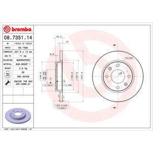 FRONT SOLID BRAKE DISC PAIR - 247MM DIAMETER