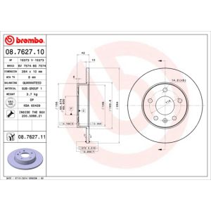 Rear Solid Brake Disc Pair Coated - 264mm Diameter