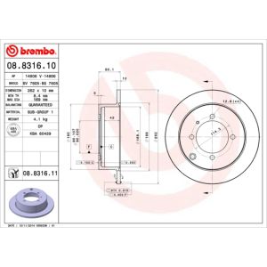 Rear Solid Brake Disc Pair Coated - 262mm Diameter