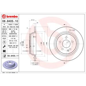 Rear Solid Brake Disc Pair Coated - 296mm Diameter