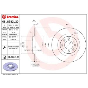 Rear Solid Brake Disc Pair Coated - 290mm Diameter