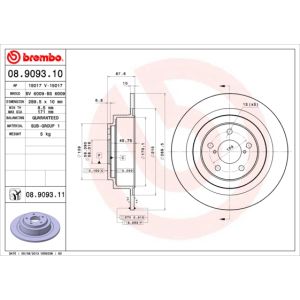 Rear Solid Brake Disc Pair Coated - 289.5mm Diameter