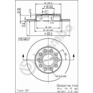 Rear Solid Brake Disc Pair Coated - 245mm Diameter