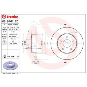 Rear Solid Brake Disc Pair Coated - 278mm Diameter