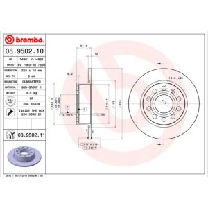 Rear Solid Brake Disc Pair Coated - 253mm Diameter