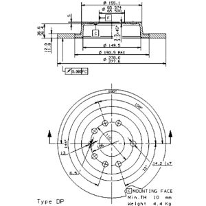 Rear Solid Brake Disc Pair Coated - 278mm Diameter