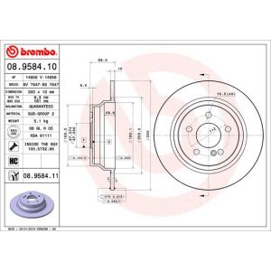 Rear Solid Brake Disc Pair Coated - 300mm Diameter