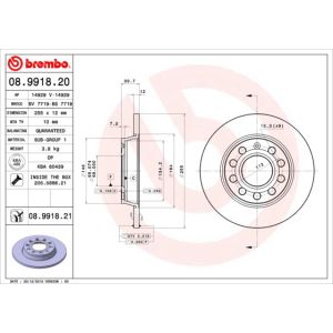 Rear Solid Brake Disc Pair Coated - 255mm Diameter