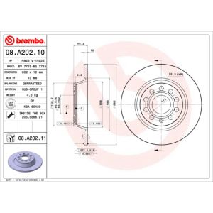 Rear Solid Brake Disc Pair Coated - 282mm Diameter