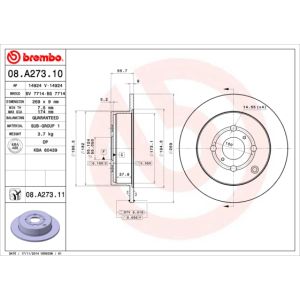 Rear Solid Brake Disc Pair Coated - 269mm Diameter