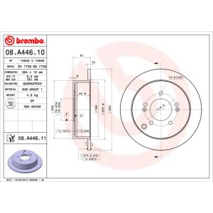 Rear Solid Brake Disc Pair Coated - 284mm Diameter