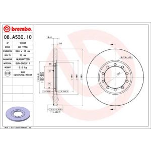 REAR SOLID BRAKE DISC PAIR - 280MM DIAMETER