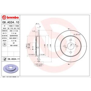 Rear Solid Brake Disc Pair Coated - 259mm Diameter