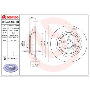 Rear Solid Brake Disc Pair Coated - 302mm Diameter