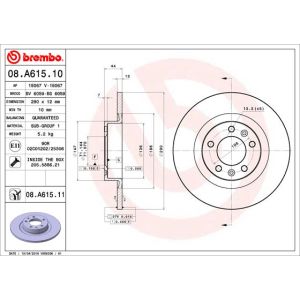 Rear Solid Brake Disc Pair Coated - 290mm Diameter