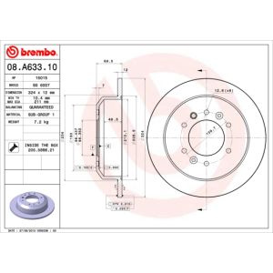 REAR SOLID BRAKE DISC PAIR - 324MM DIAMETER