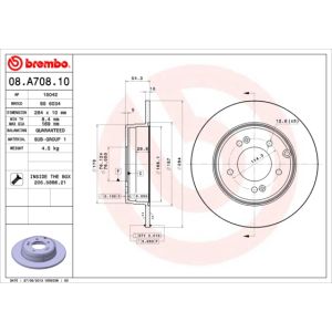 Rear Solid Brake Disc Pair Coated - 284mm Diameter