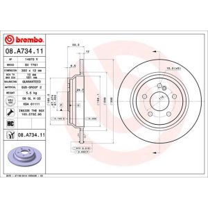 Rear Solid Brake Disc Pair Coated - 300mm Diameter