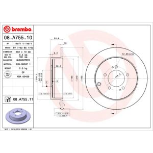 Rear Solid Brake Disc Pair Coated - 302mm Diameter