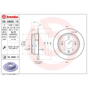 Rear Solid Brake Disc Pair Coated - 262mm Diameter