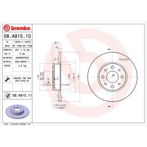 Rear Solid Brake Disc Pair Coated - 251mm Diameter