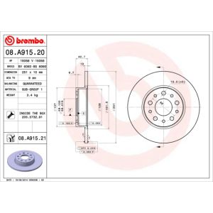 Rear Solid Brake Disc Pair Coated - 251mm Diameter