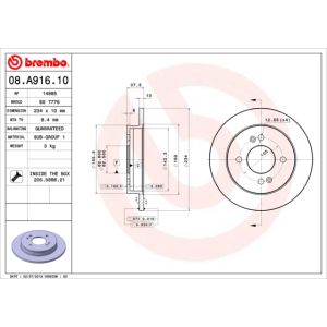 REAR SOLID BRAKE DISC PAIR - 234MM DIAMETER