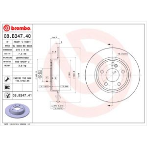 Rear Solid Brake Disc Pair Coated - 276mm Diameter