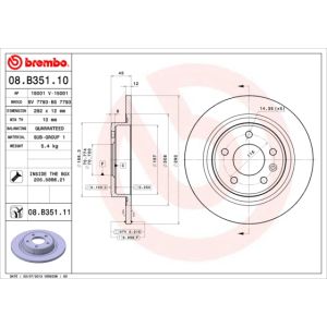 Rear Solid Brake Disc Pair Coated - 292mm Diameter