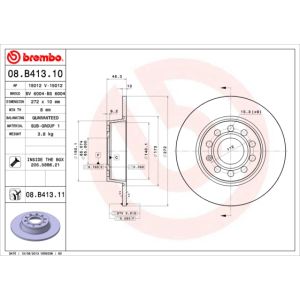 Rear Solid Brake Disc Pair Coated - 272mm Diameter