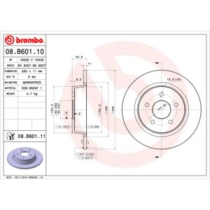 REAR SOLID BRAKE DISC PAIR - 280MM DIAMETER