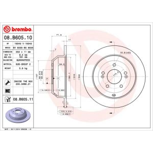 Rear Solid Brake Disc Pair Coated - 302mm Diameter