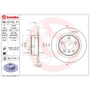 Rear Solid Brake Disc Pair Coated - 290mm Diameter