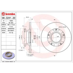 Rear Solid Brake Disc - 308mm Diameter