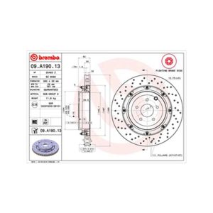 REAR VENTED BRAKE DISC - 380MM DIAMETER