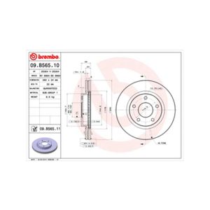 Front Vented Brake Disc Pair - 280mm Diameter