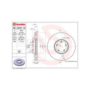 FRONT VENTED BRAKE DISC - 308MM DIAMETER