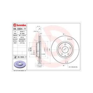 Front Vented Brake Disc - 297mm Diameter