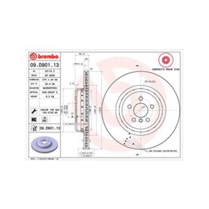 Rear Vented Brake Disc - 370mm Diameter