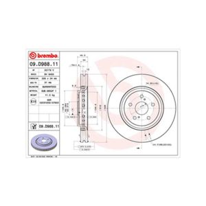 Front Vented Brake Disc - 328mm Diameter