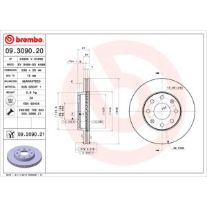 Front Vented Brake Disc Pair Coated - 236mm Diameter