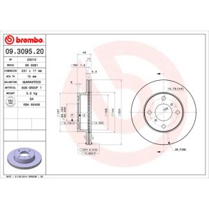 FRONT VENTED BRAKE DISC PAIR - 231MM DIAMETER