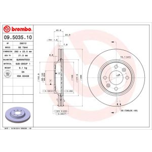 FRONT VENTED BRAKE DISC PAIR - 280MM DIAMETER